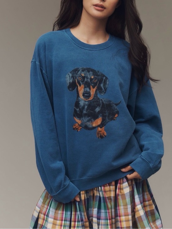 Anthropologie Tops - NWT Anthropologie Dachshund Graphic Sweatshirt